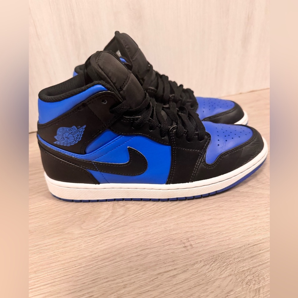 Nike Air Jordan 1 Mid Shoes "Royal Blue" Black White DQ8426-042 Men's 8.5